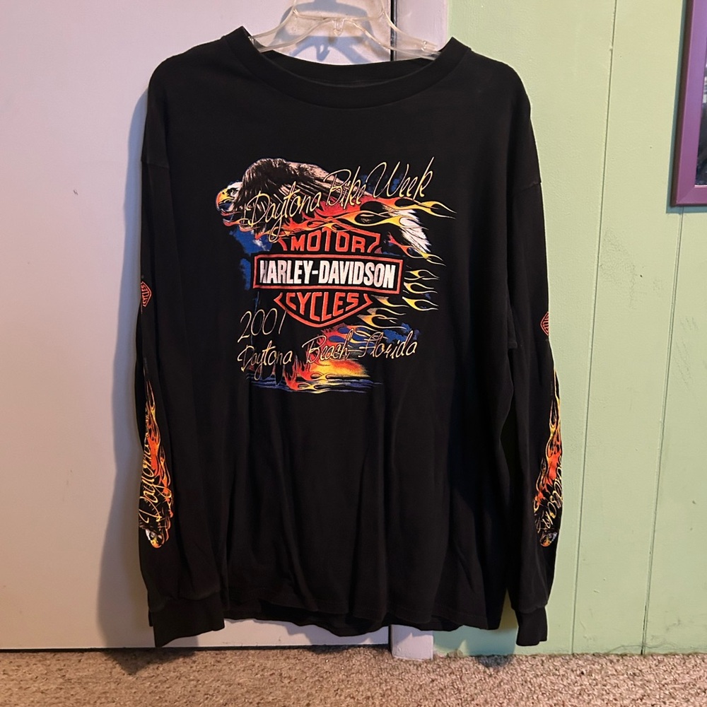 Vintage 2001 Harley Davidson Daytona Bike Week Long Sleeve Shirt